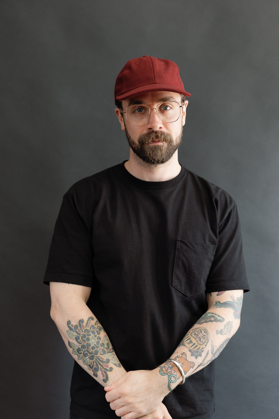 Melton Wool Baseball Hat - Burgundy