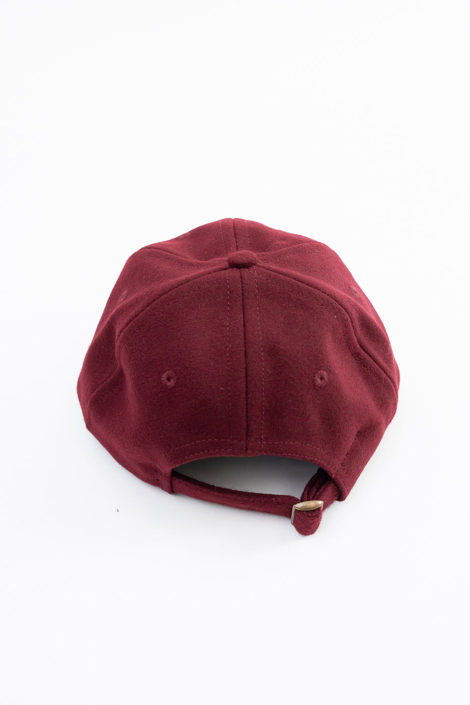 Melton Wool Baseball Hat - Burgundy