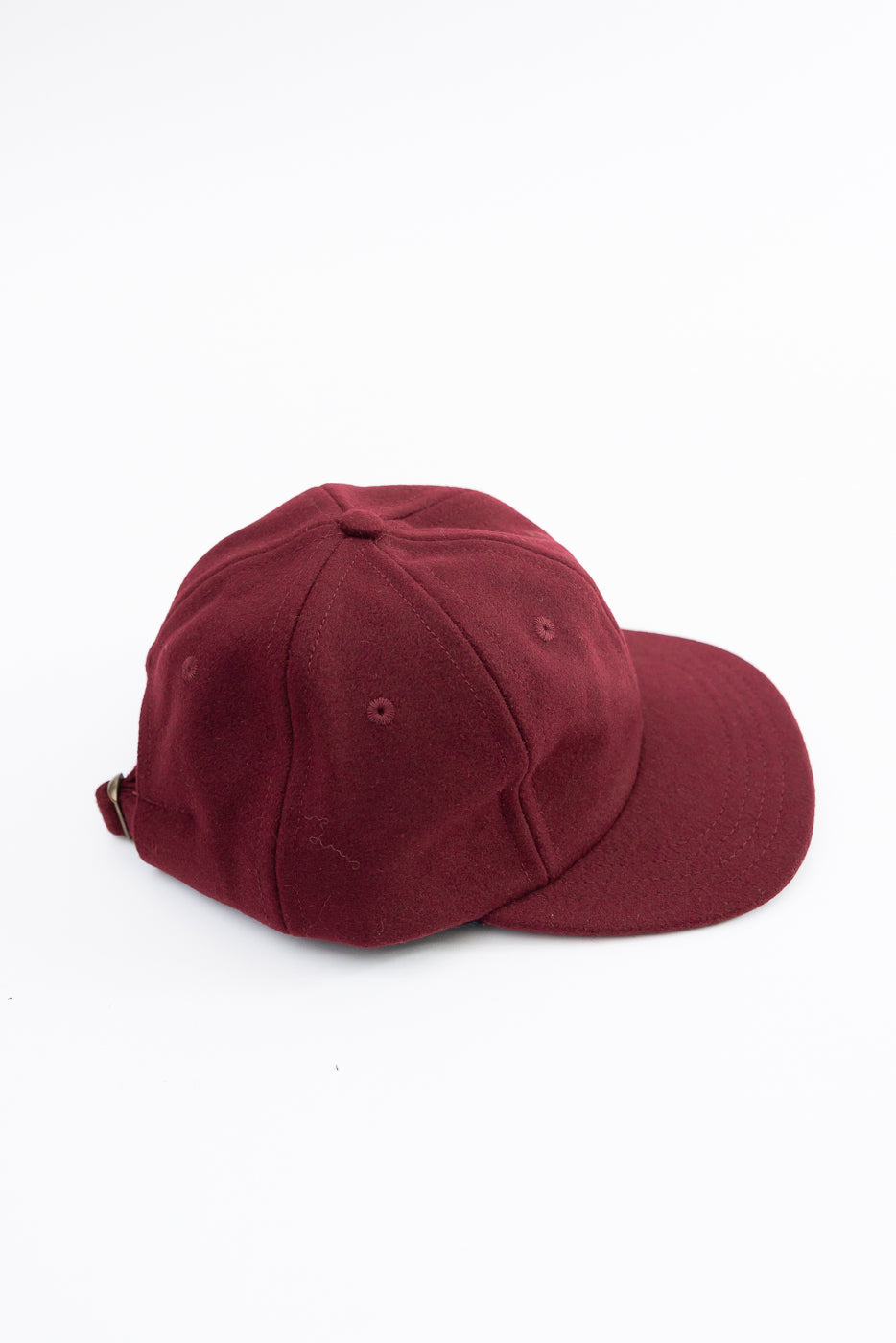 Melton Wool Baseball Hat - Burgundy