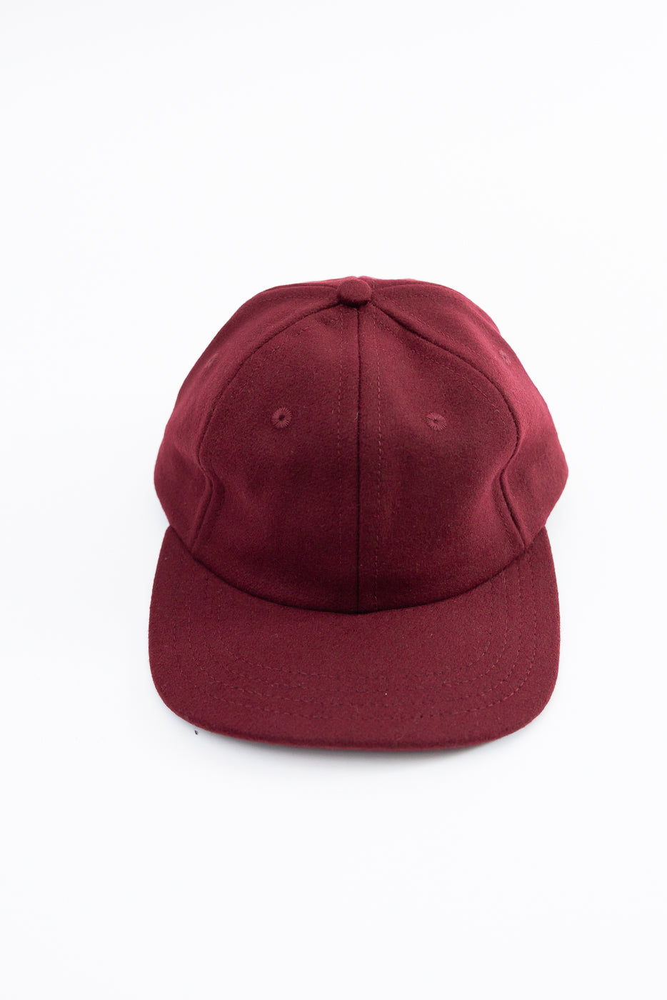 Melton Wool Baseball Hat - Burgundy