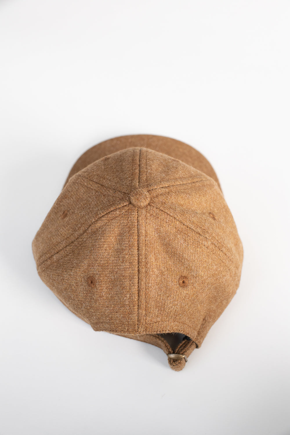 Melton Wool Baseball Hat -  Dark Tan Mix