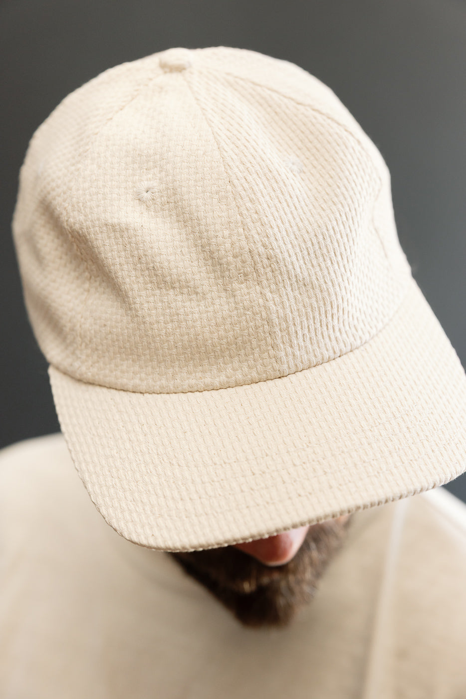 Sashiko Cotton Baseball Hat - Natural | Dant