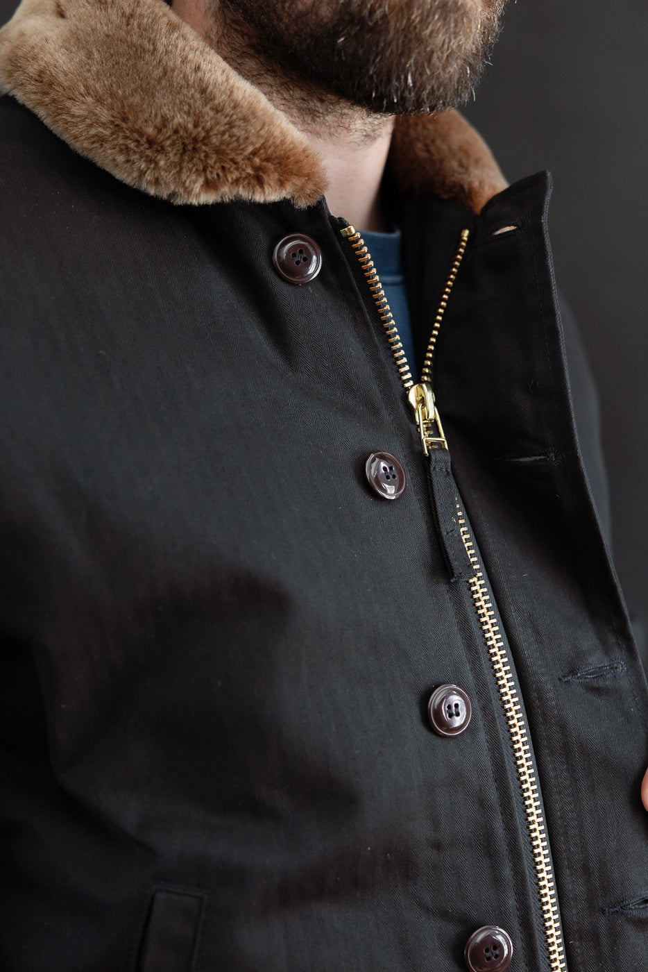 Dant Exclusive N-1 Dry Wax Deck Jacket - Black HB, Kodiak