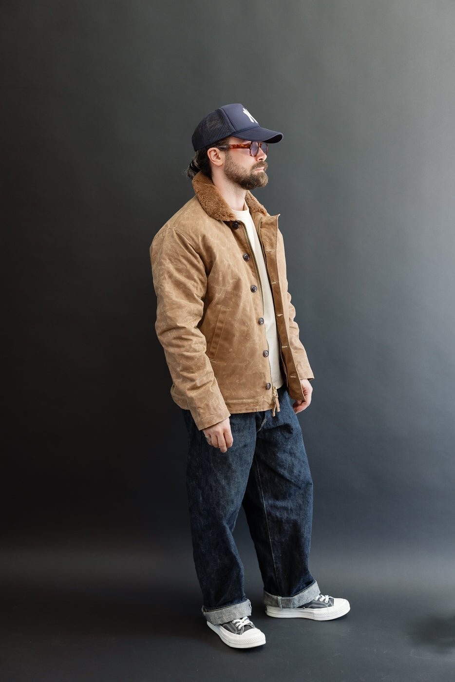 Full body side view of a 5'9