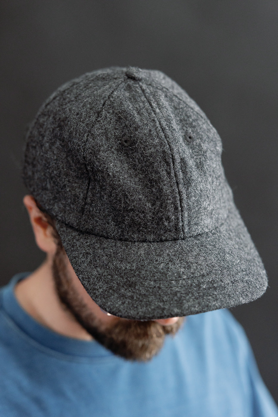 Melton Wool Baseball Hat - Granite