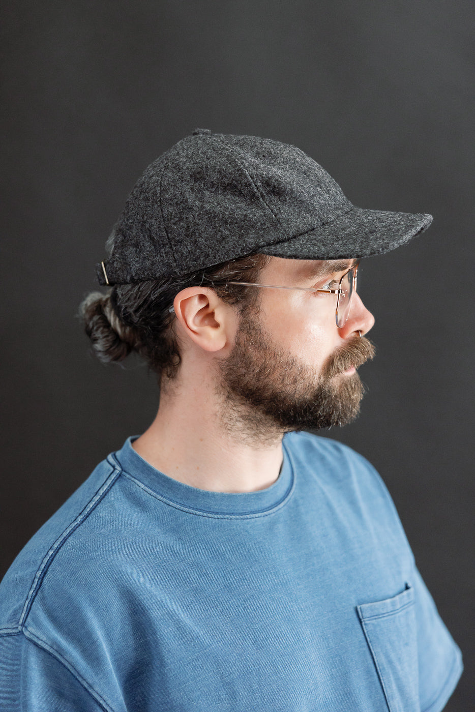 Melton Wool Baseball Hat - Granite