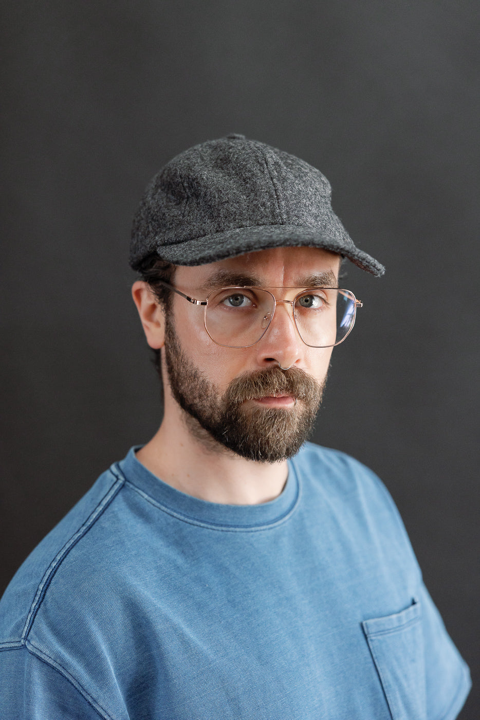 Melton Wool Baseball Hat - Granite