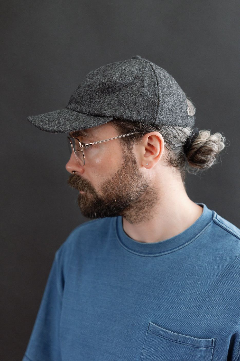 Melton Wool Baseball Hat - Granite