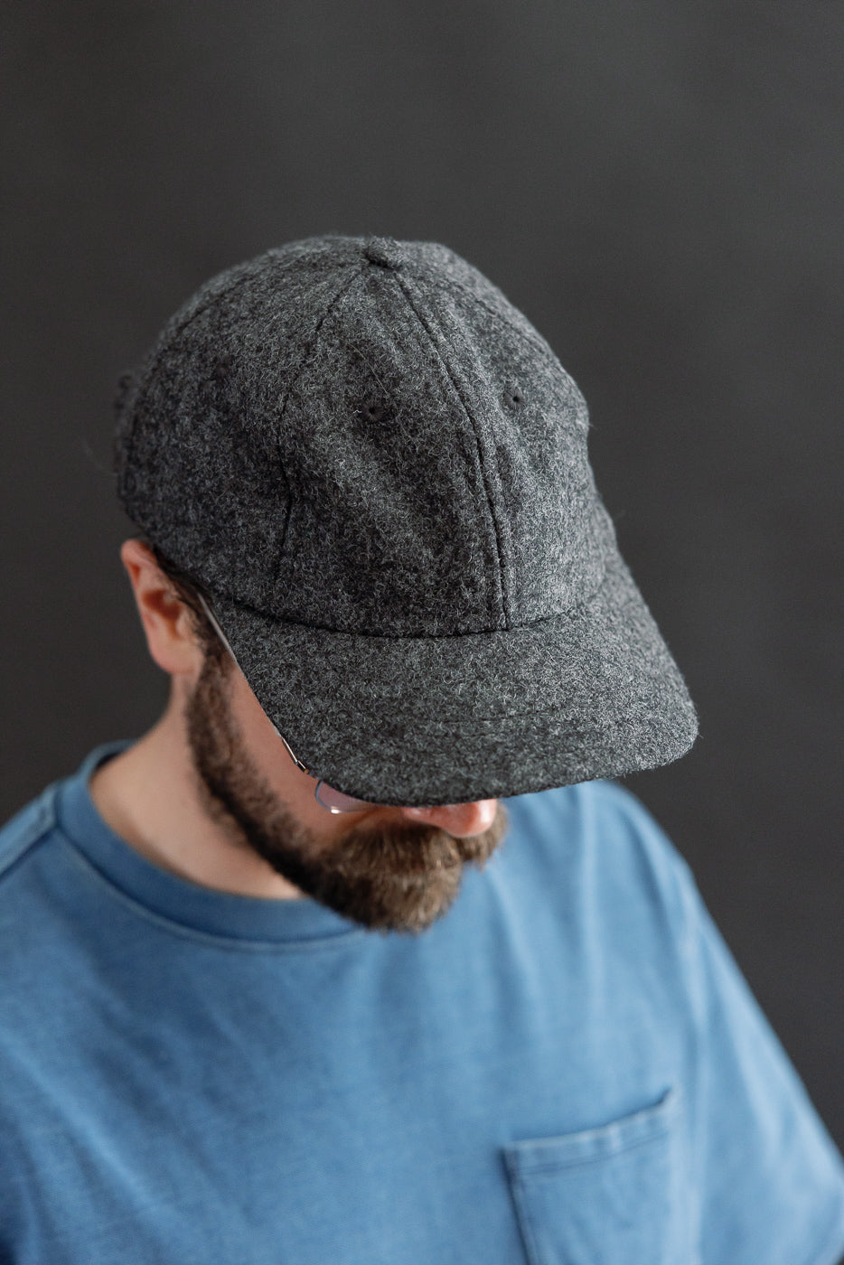 Melton Wool Baseball Hat - Granite