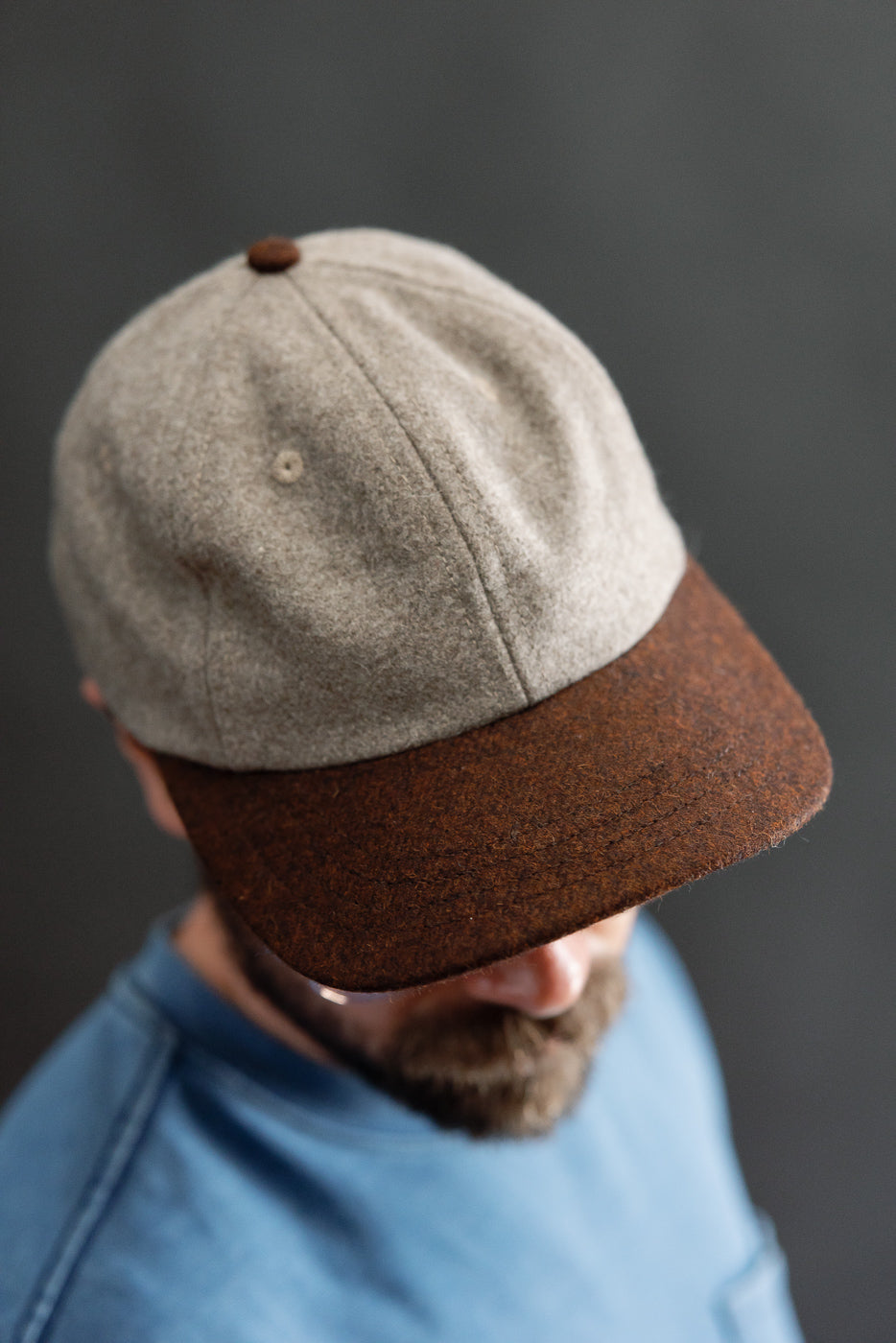 Melton Wool Baseball Hat - Oatmeal, Red Oak Mix