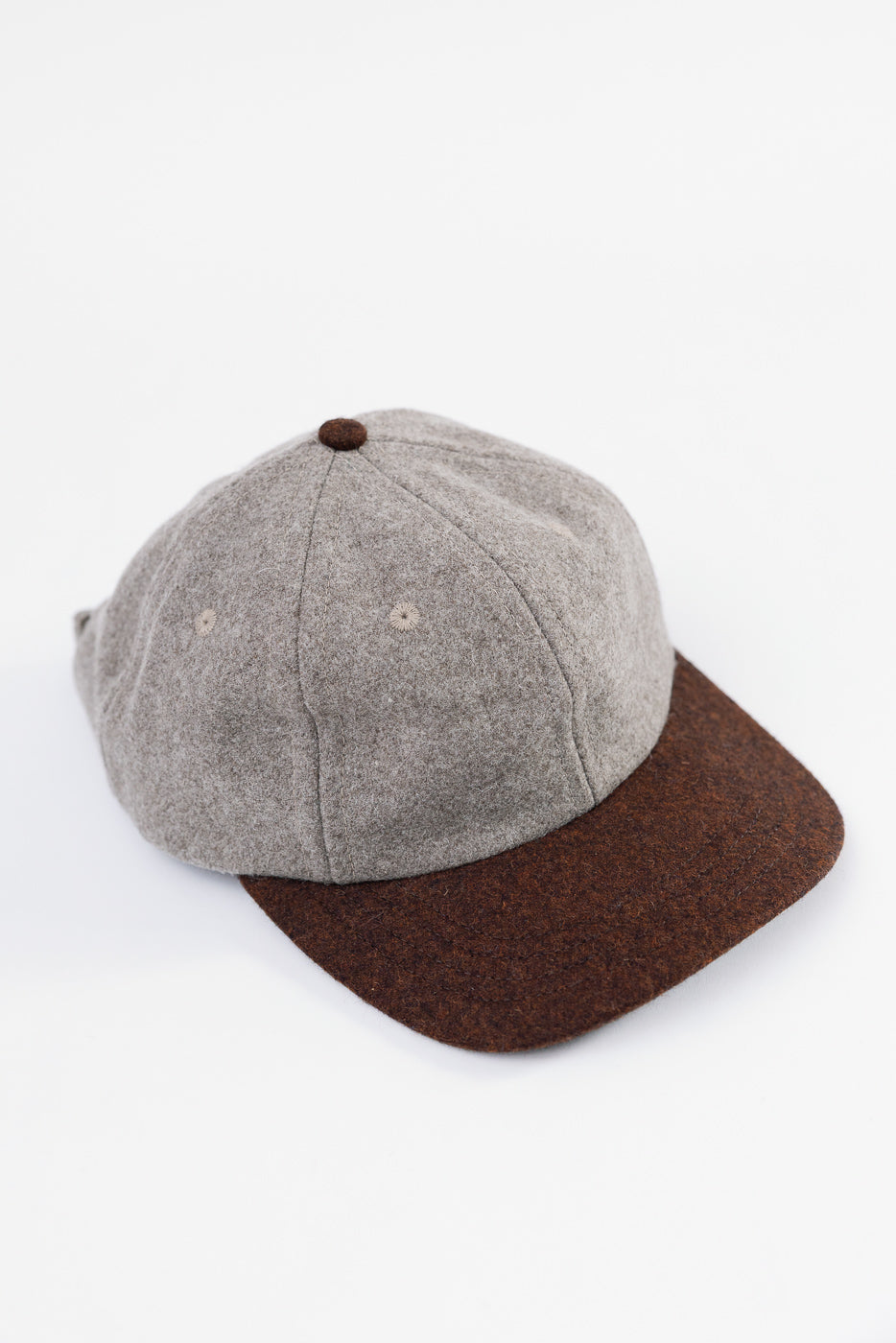 Melton Wool Baseball Hat - Oatmeal, Red Oak Mix