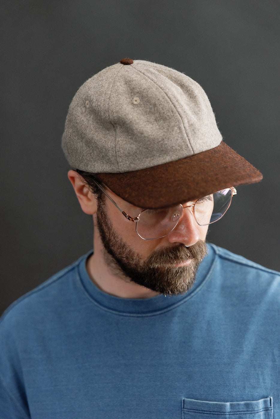 Melton Wool Baseball Hat - Oatmeal, Red Oak Mix
