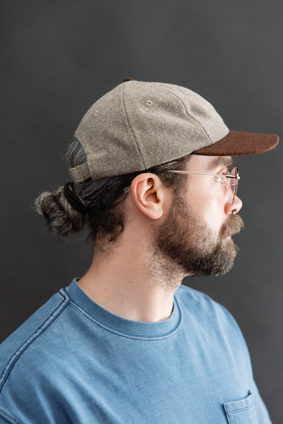 Melton Wool Baseball Hat - Oatmeal, Red Oak Mix
