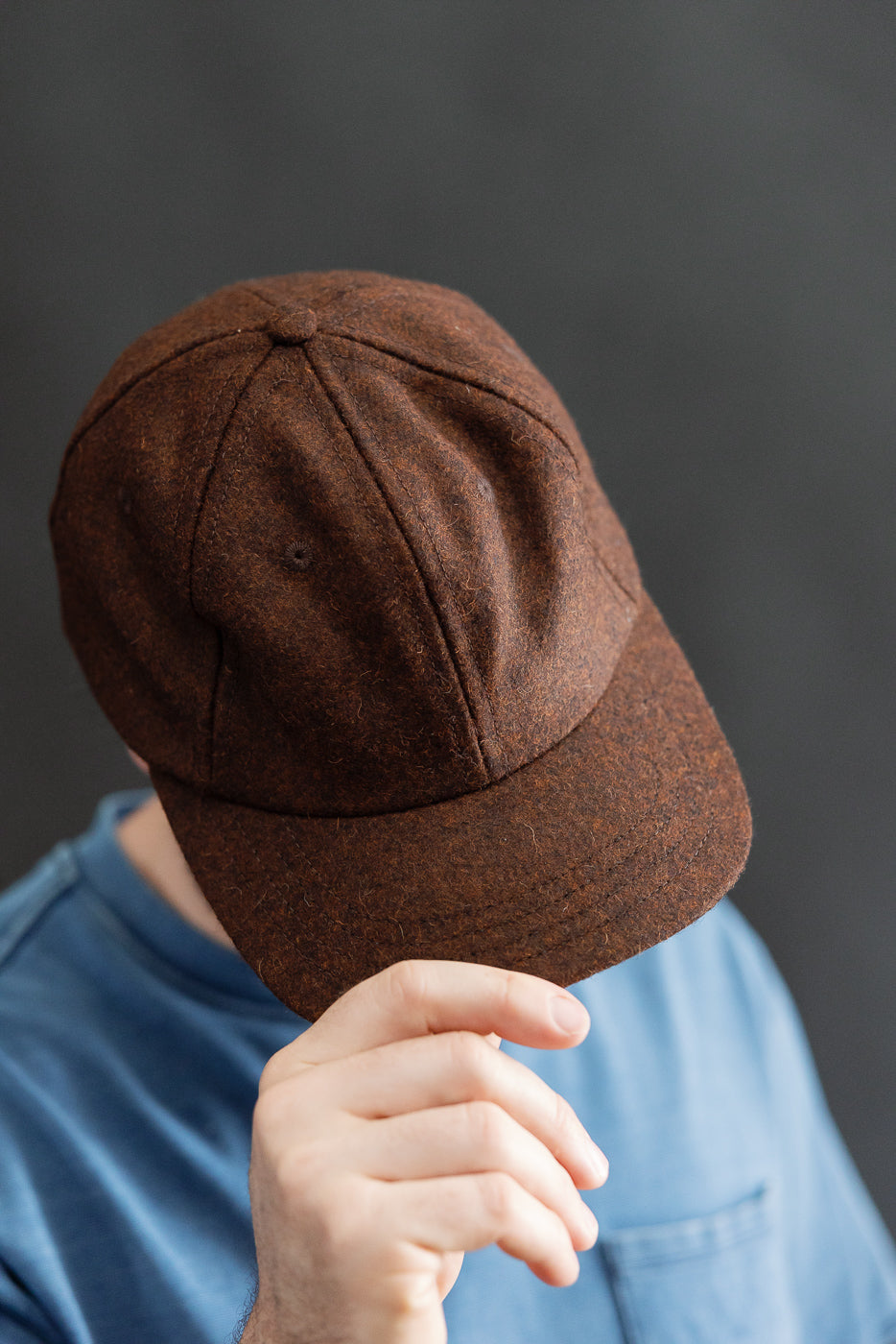 Melton Wool Baseball Hat - Red Oak Mix