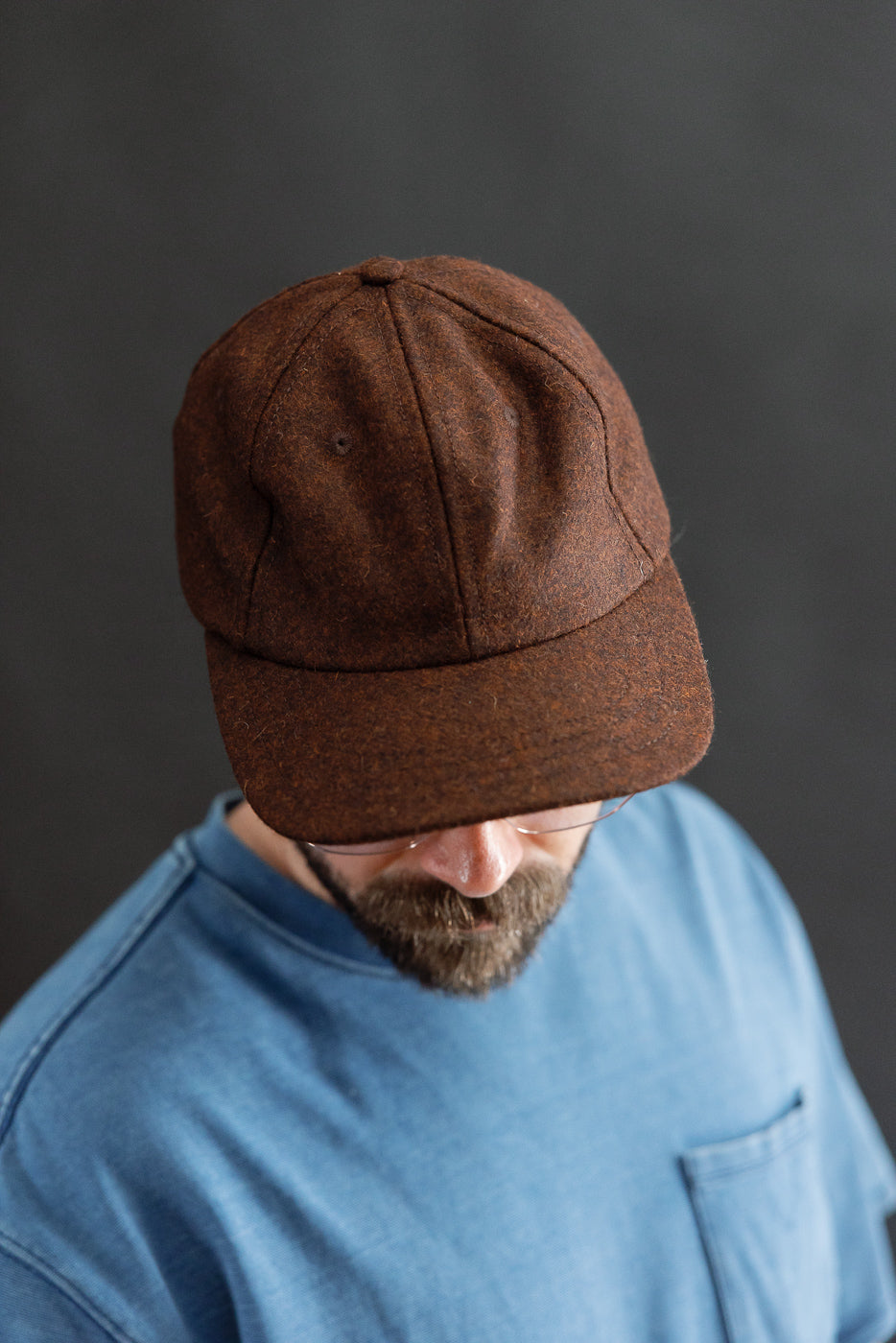 Melton Wool Baseball Hat - Red Oak Mix