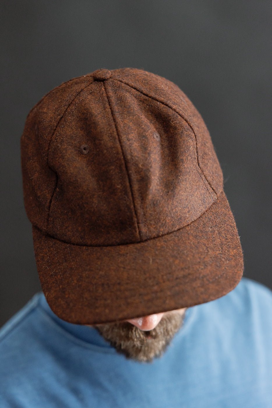 Melton Wool Baseball Hat - Red Oak Mix