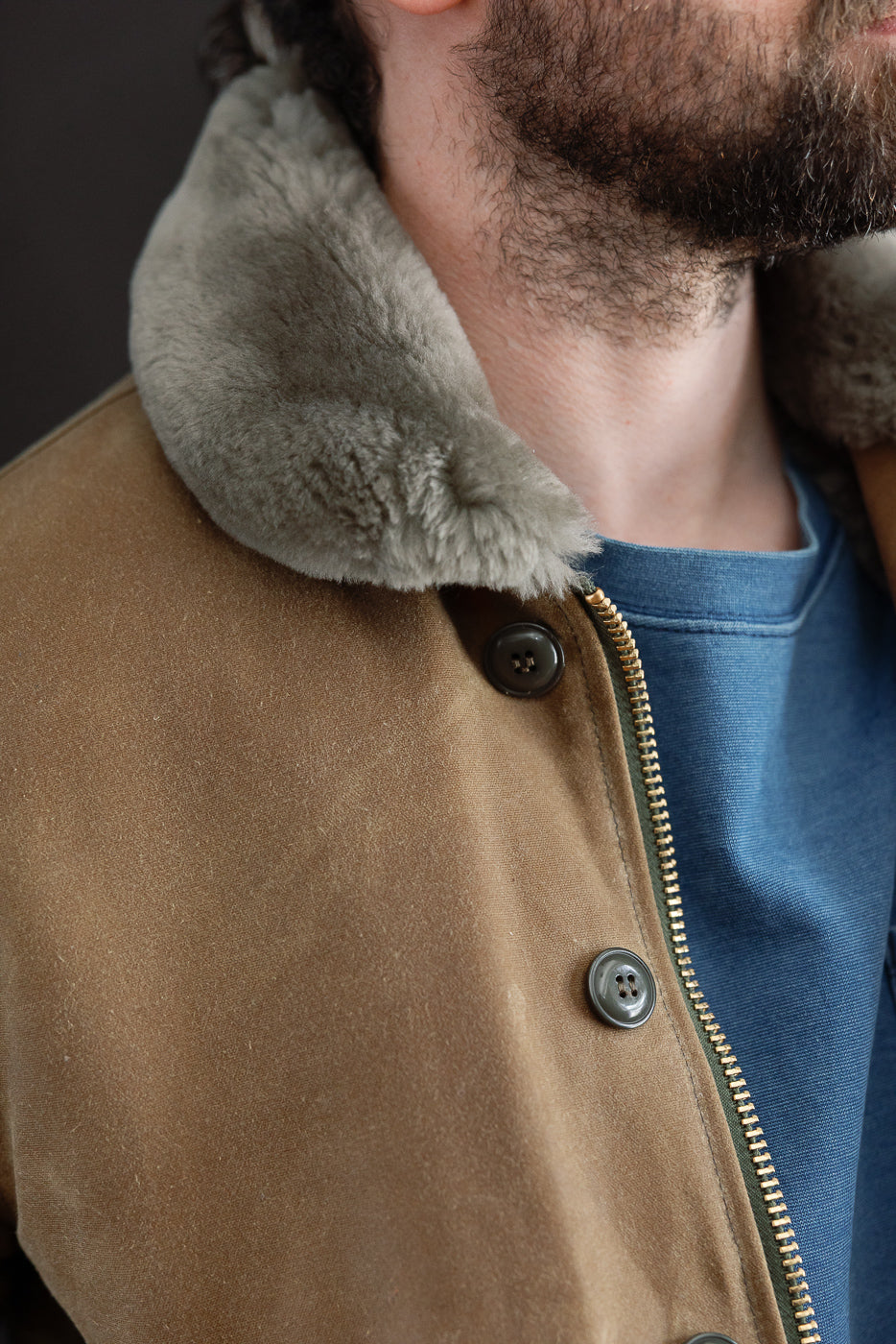 N-1 Waxed Deck Jacket - Hardtack, Grey