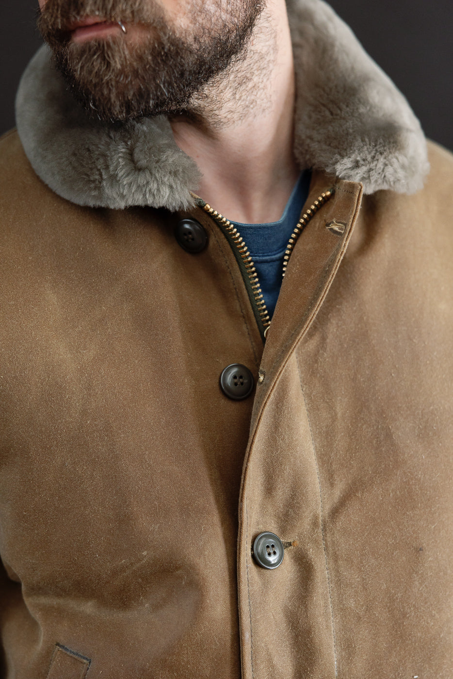 N-1 Waxed Deck Jacket - Hardtack, Grey