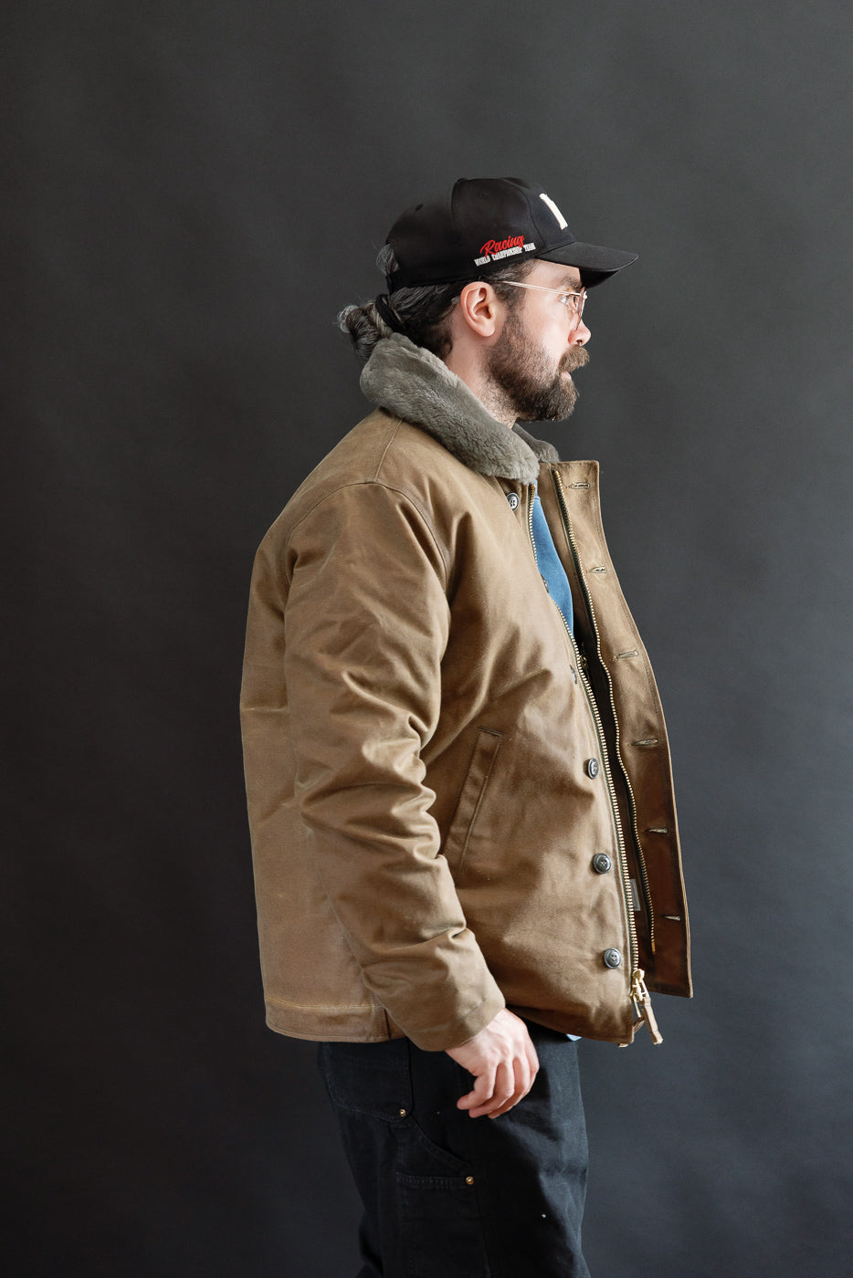 N-1 Waxed Deck Jacket - Hardtack, Grey