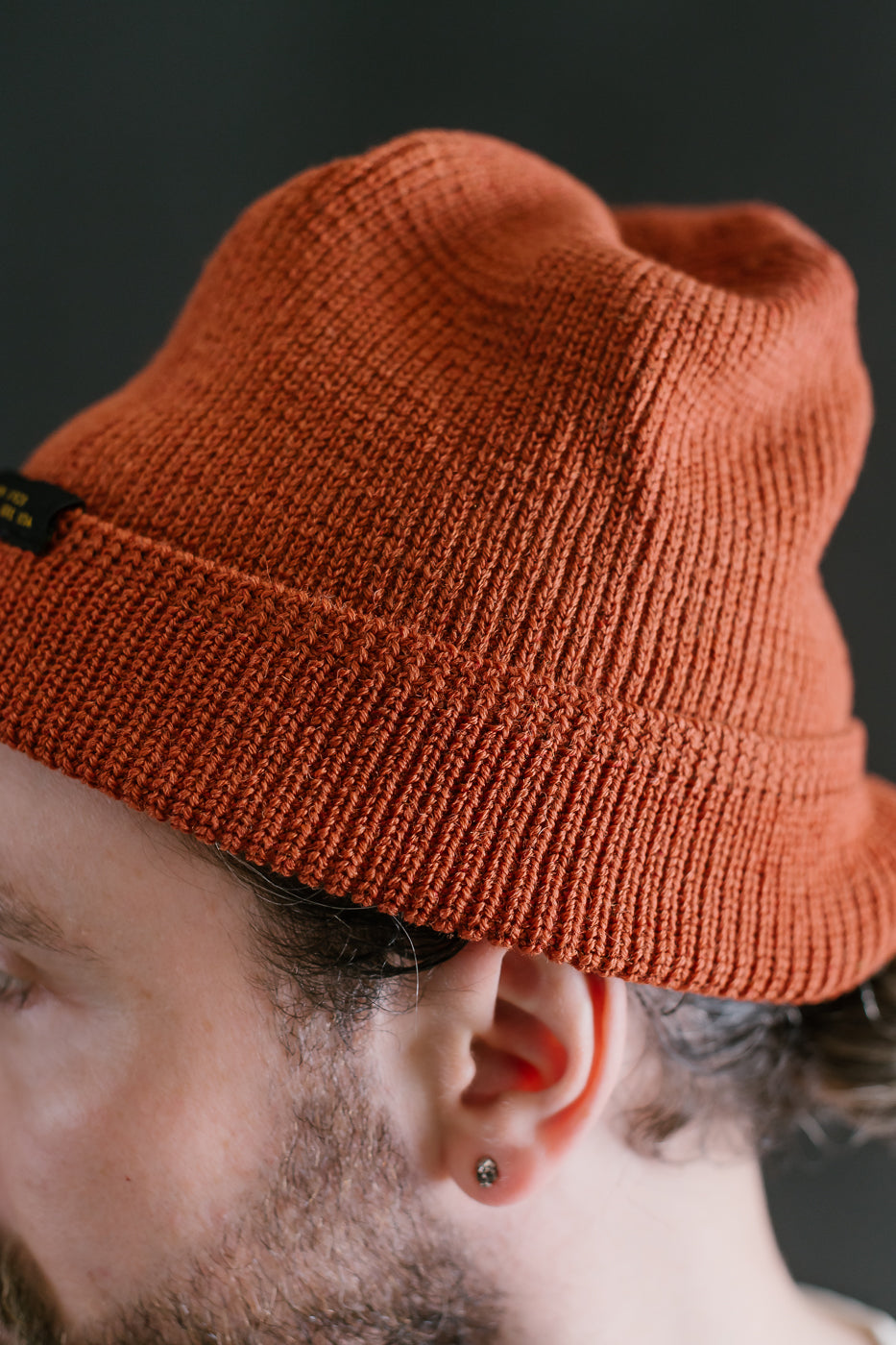 Wool Knit Watch Cap - Burnt Orange