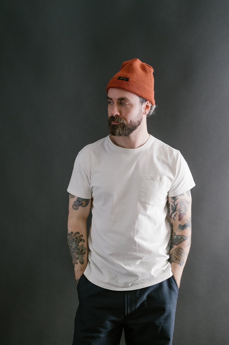 Wool Knit Watch Cap - Burnt Orange