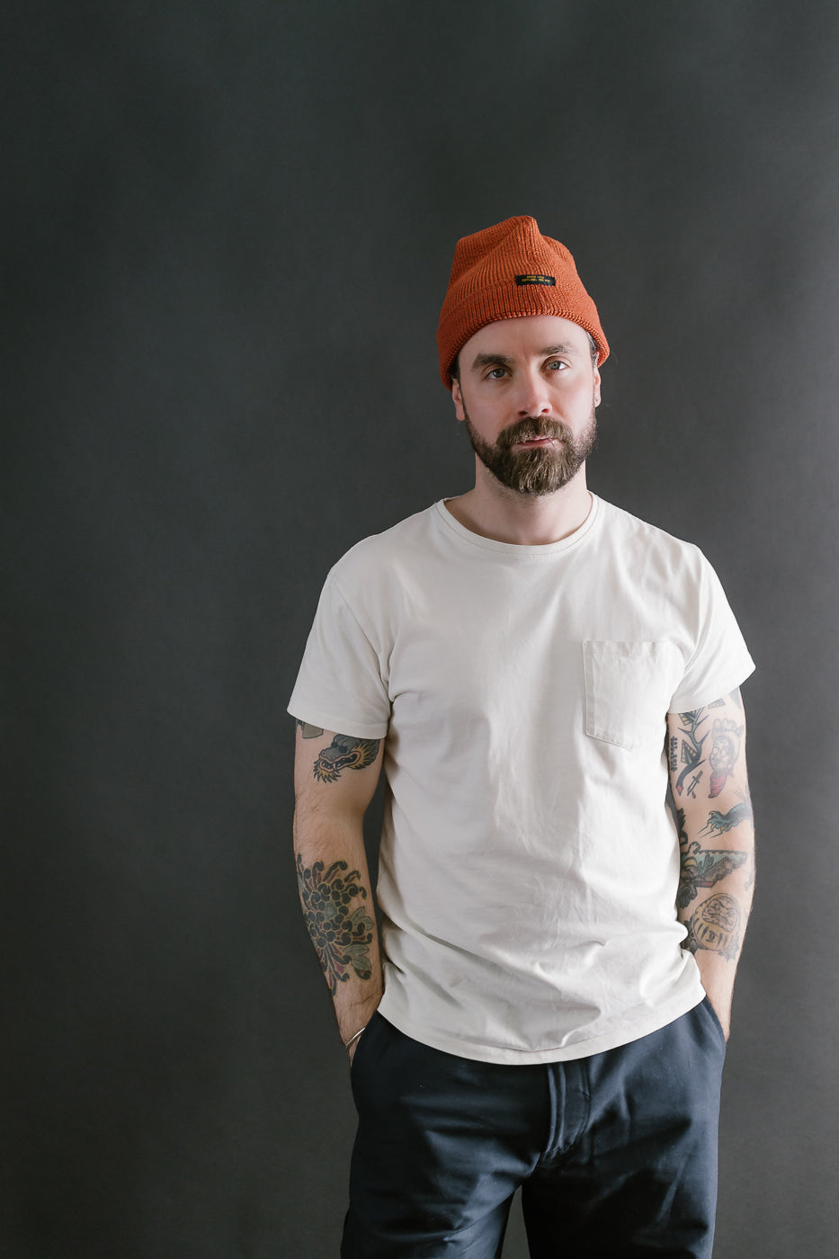 Wool Knit Watch Cap - Burnt Orange