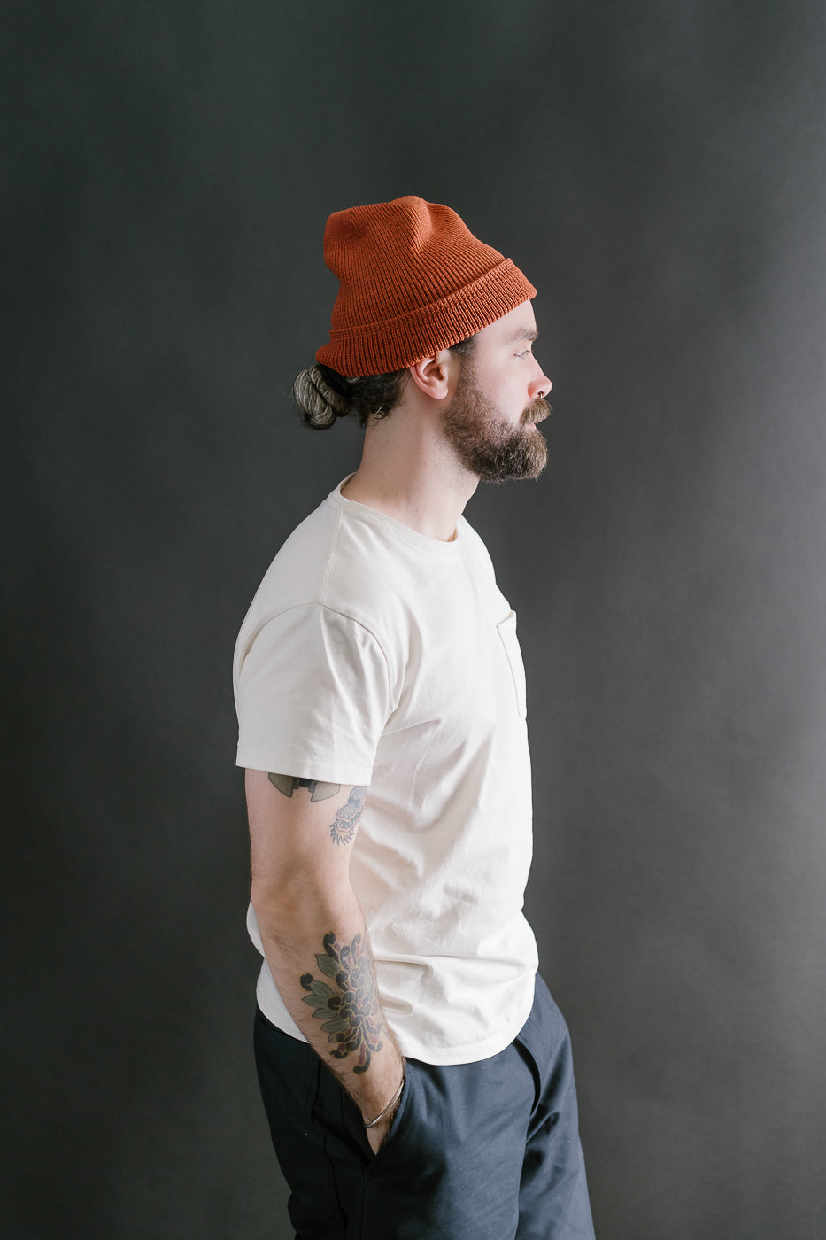Wool Knit Watch Cap - Burnt Orange