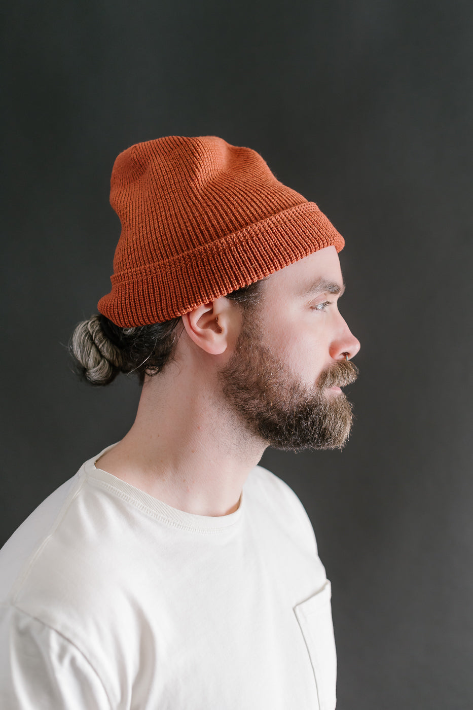 Wool Knit Watch Cap - Burnt Orange