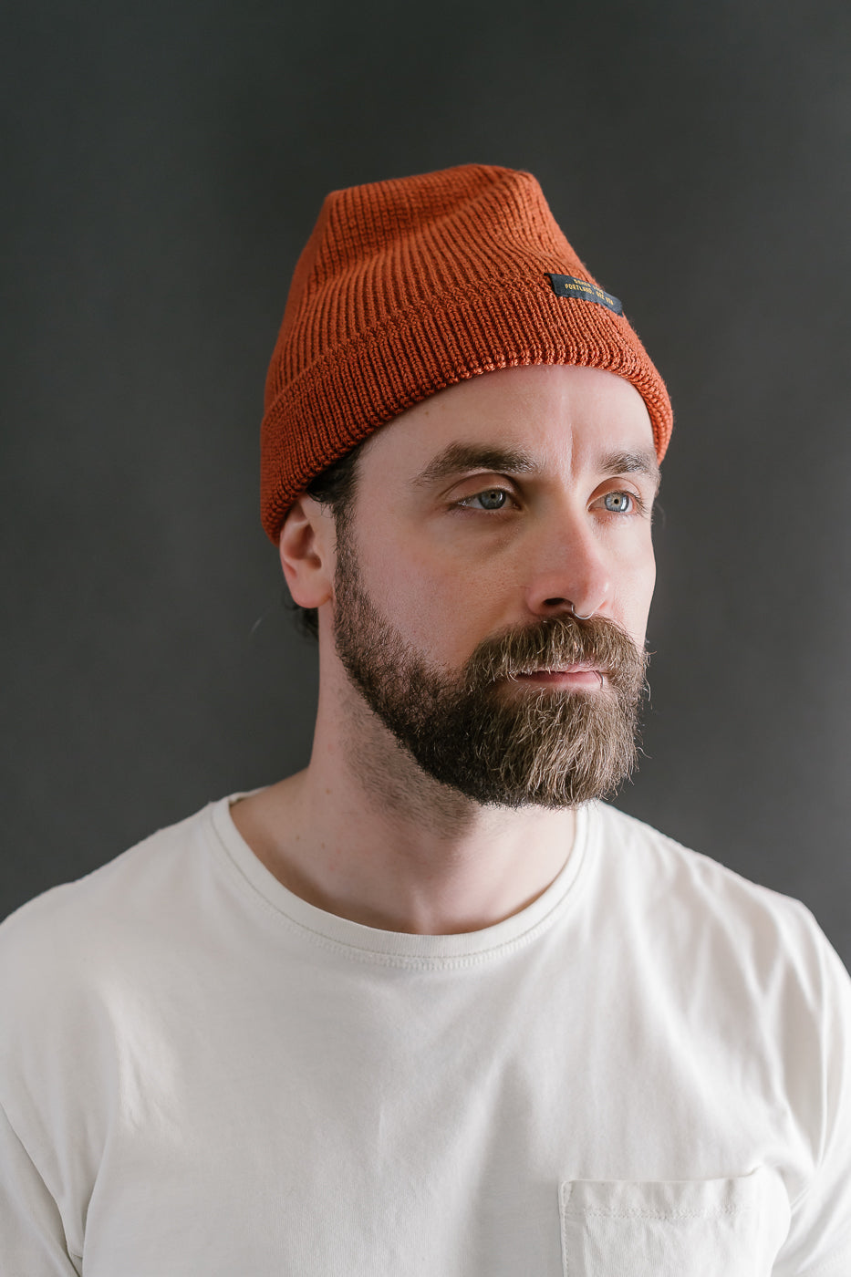 Wool Knit Watch Cap - Burnt Orange