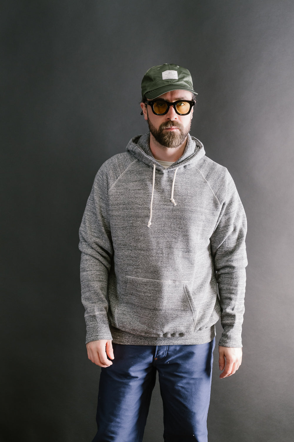 Lot 262 - DENIME - Four Needle Raglan Hoodie - Dark Heather