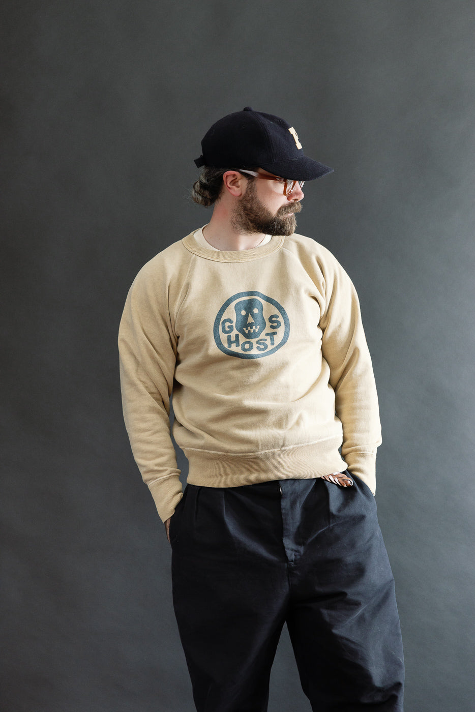 Full body front view of male model 5'9