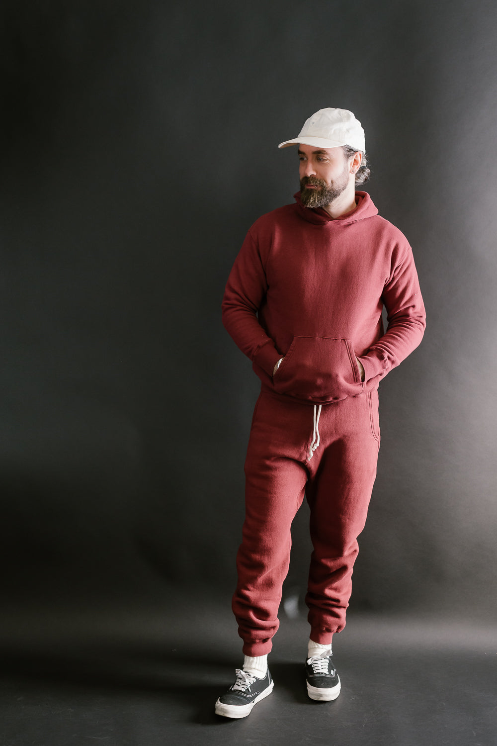 Lot 86002 - Loop Wheel Sweat Hoodie - Burgundy
