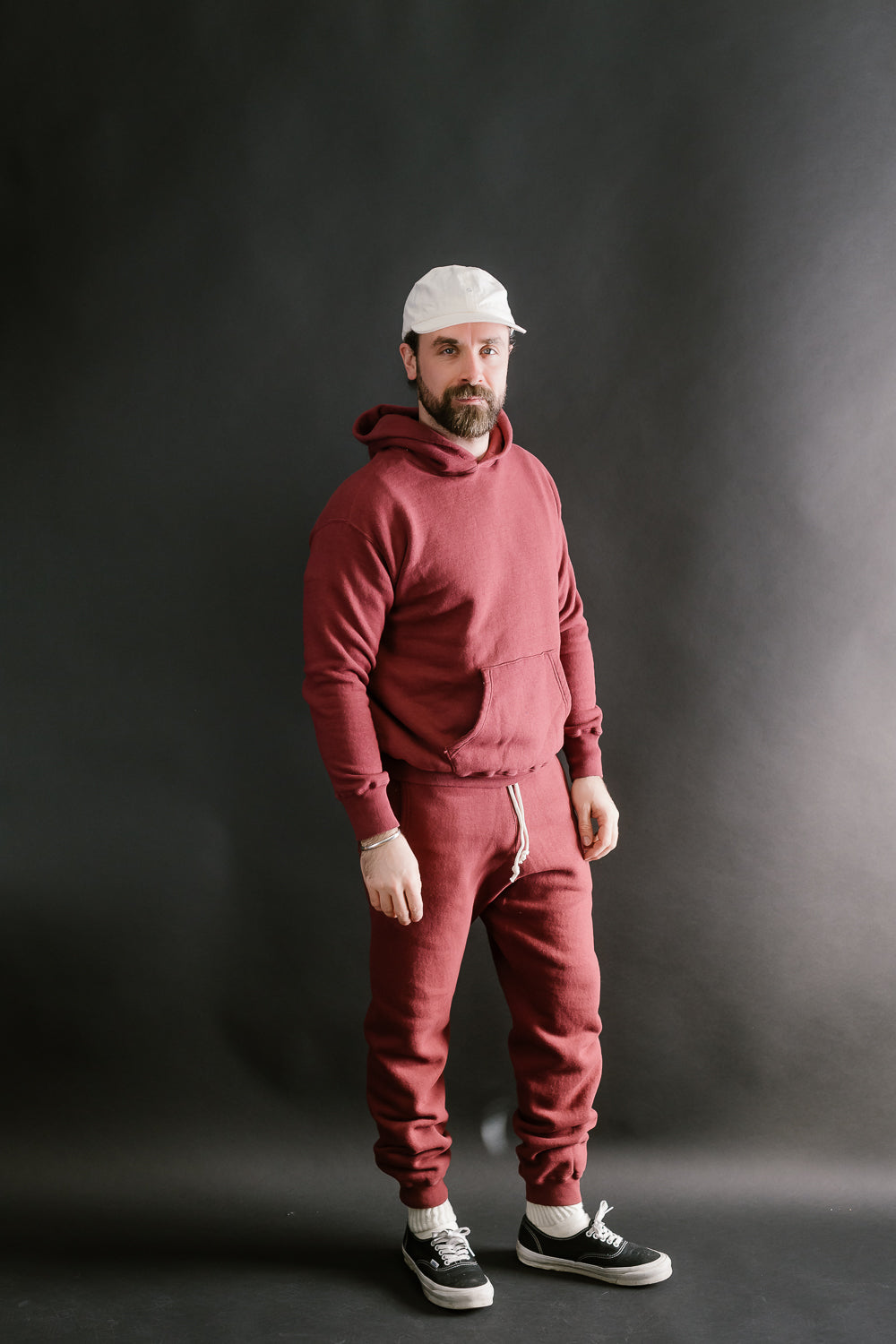 Lot 86002 - Loop Wheel Sweat Hoodie - Burgundy