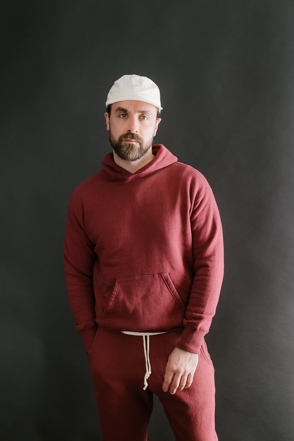 Lot 86002 - Loop Wheel Sweat Hoodie - Burgundy