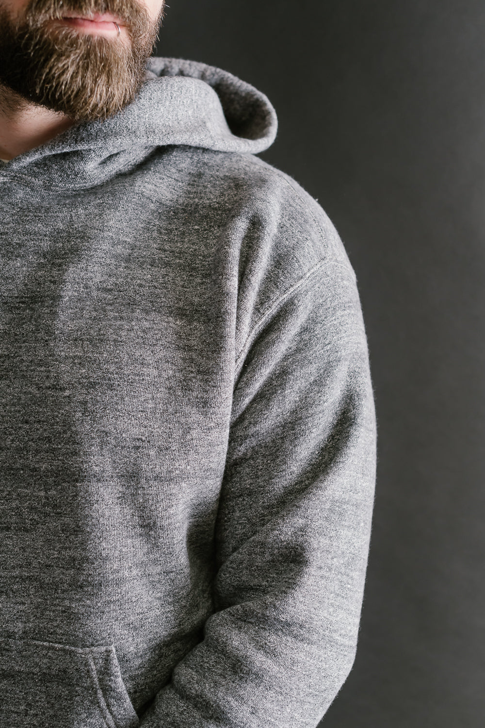 Lot 86002 - Loop Wheel Sweat Hoodie - Heather Charcoal