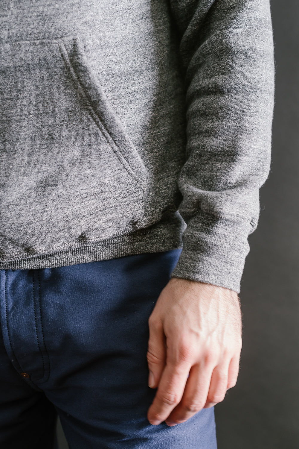 Lot 86002 - Loop Wheel Sweat Hoodie - Heather Charcoal