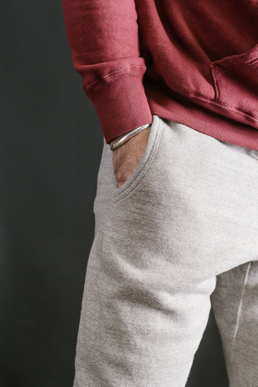 Lot 87006 - Loop Wheel Sweatpants - Heather Grey