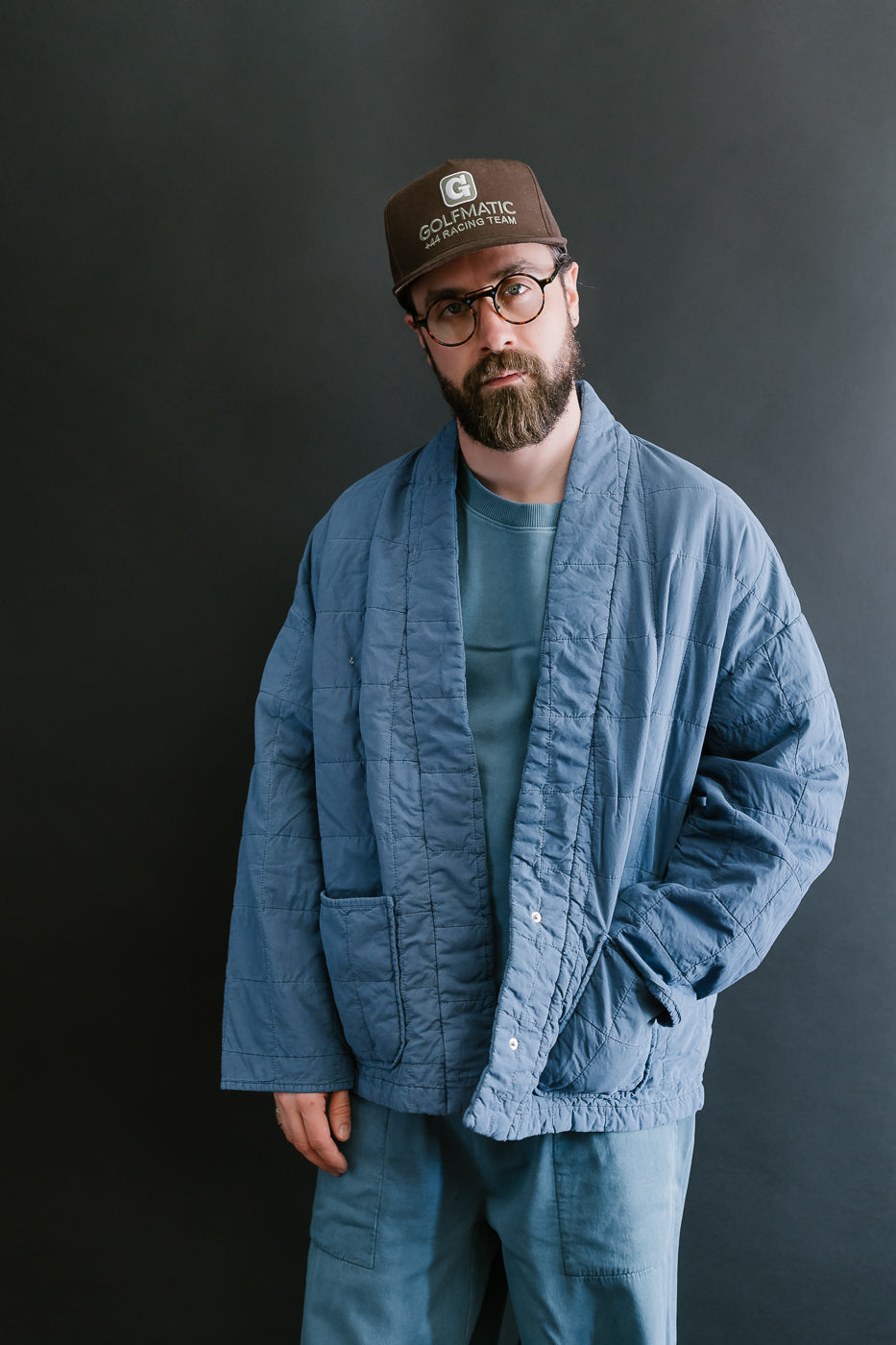 M-B-008 - Edo Jacket Cotton Quilt - Infinity Blue