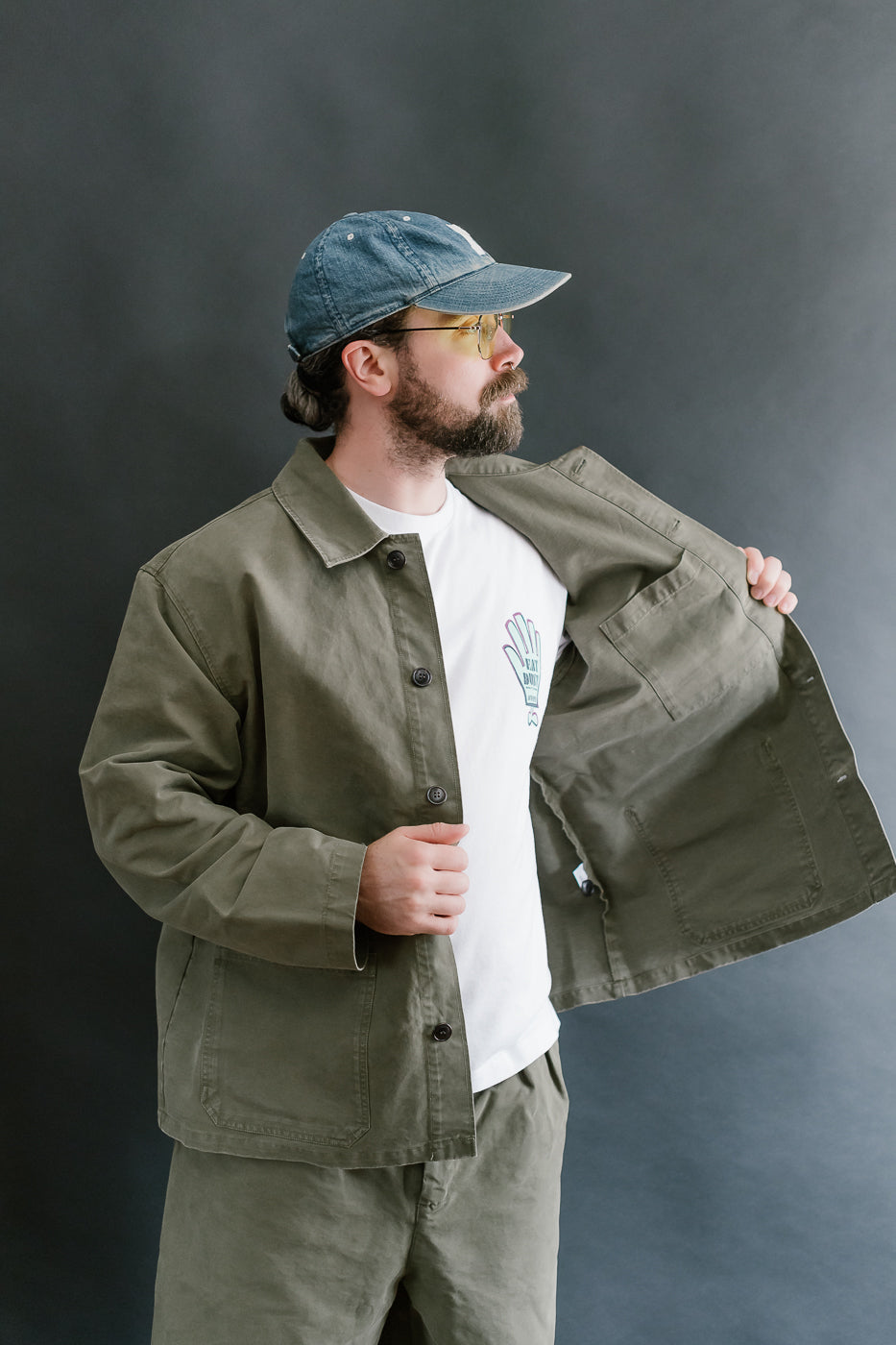 M-B-004 - Coach Jacket Nebraska Cotton - Fossil Green