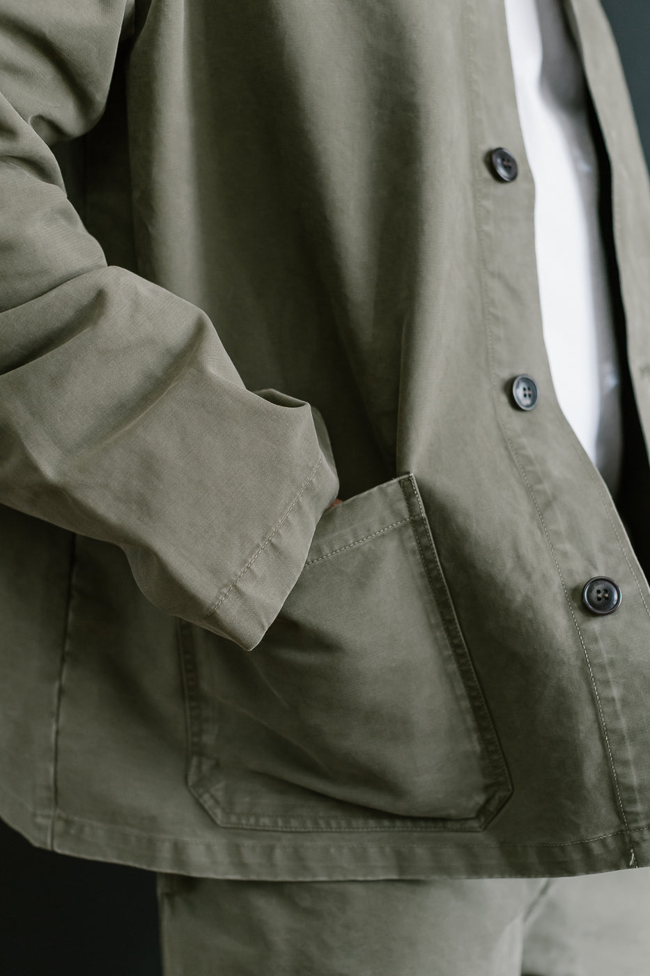 M-B-004 - Coach Jacket Nebraska Cotton - Fossil Green