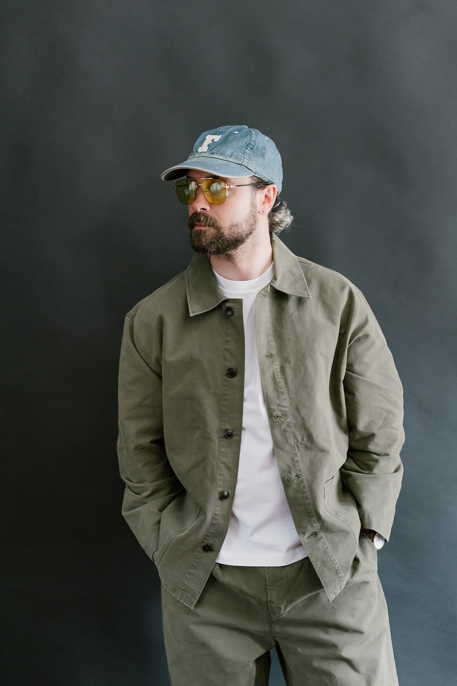 M-B-004 - Coach Jacket Nebraska Cotton - Fossil Green