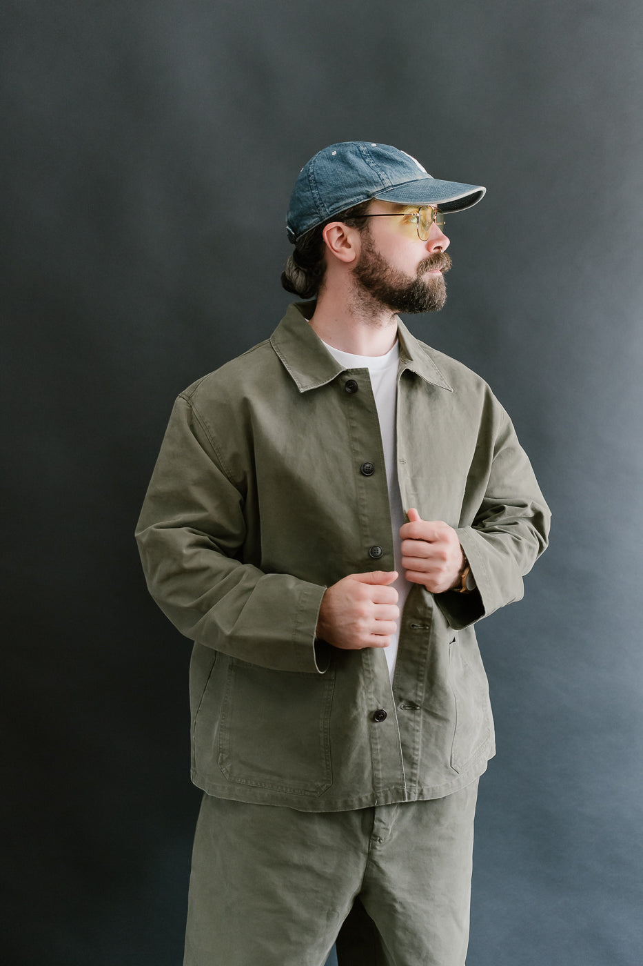 M-B-004 - Coach Jacket Nebraska Cotton - Fossil Green