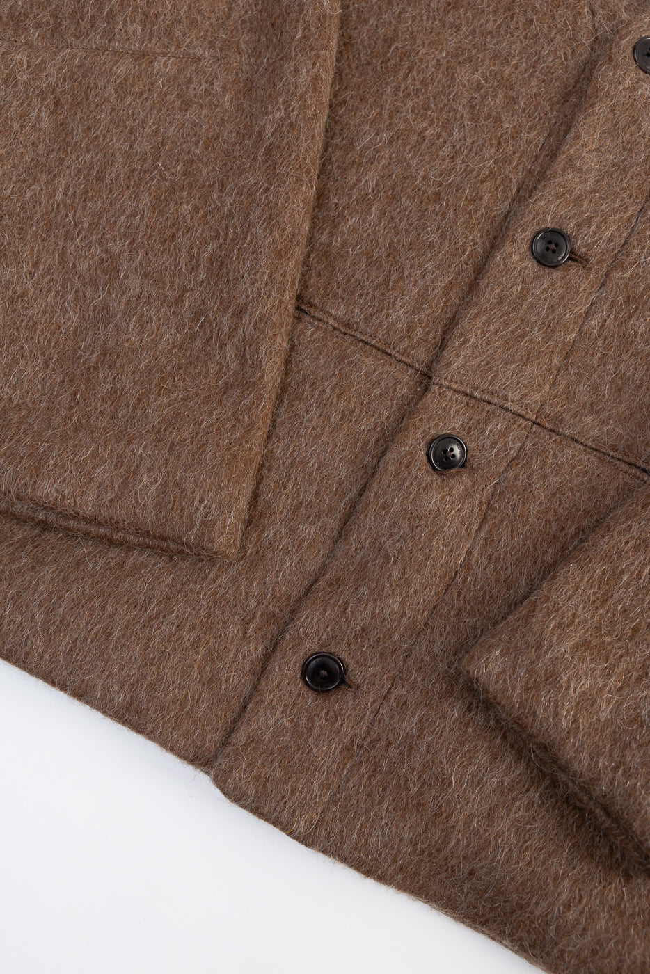 M-B-007 - Basic Cardigan Mohair Fleece - Java Brown | Dant