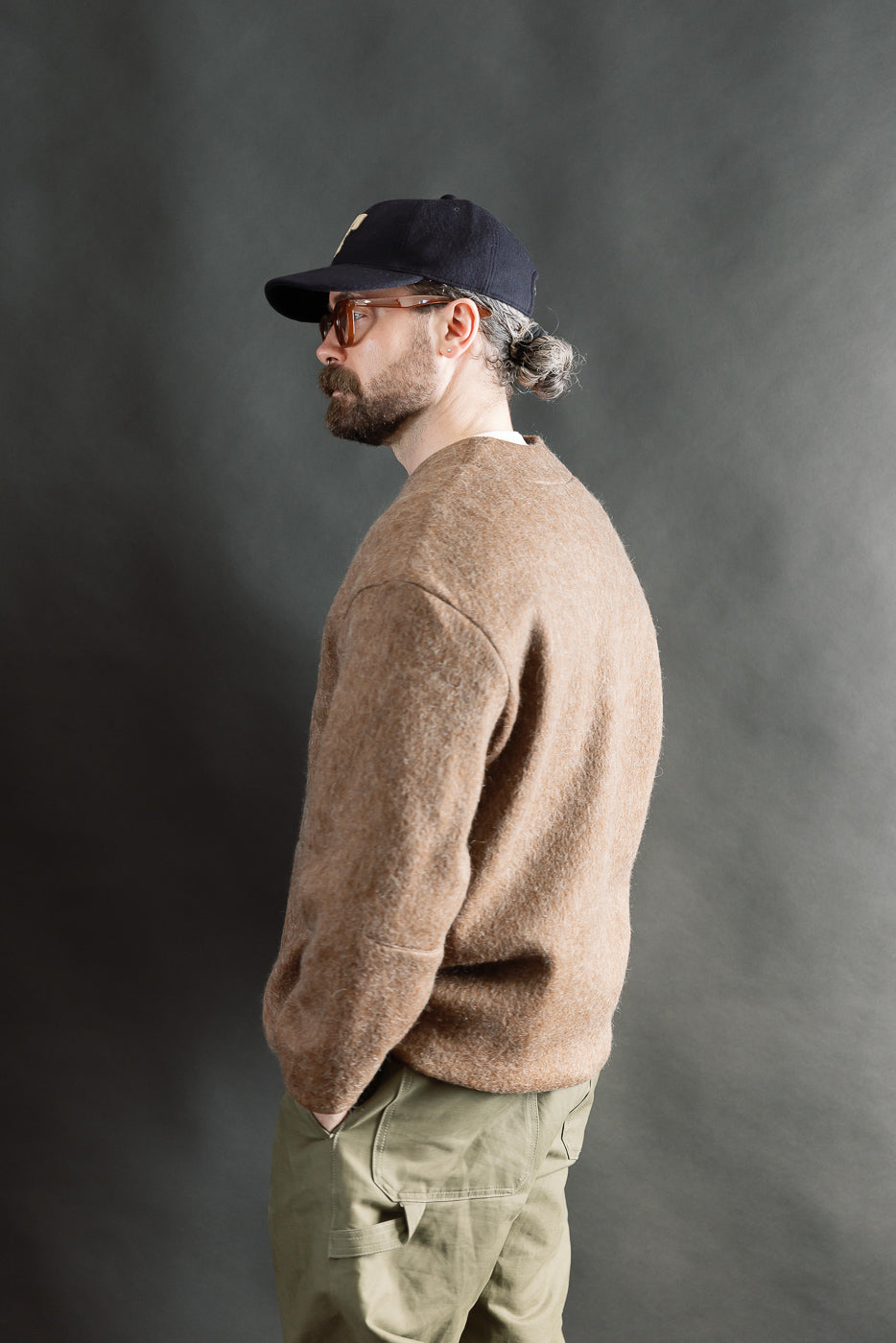M-B-007 - Basic Cardigan Mohair Fleece - Java Brown | Dant
