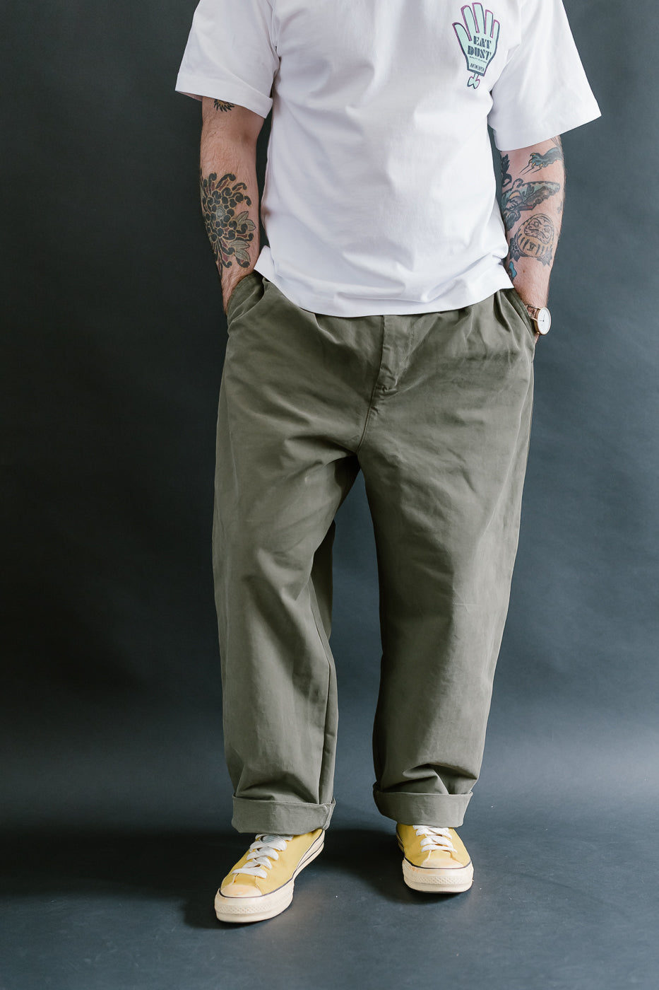 M-C-003 - Officer Chino Nebraska Cotton - Fossil Green