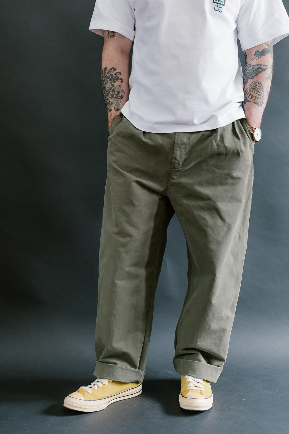M-C-003 - Officer Chino Nebraska Cotton - Fossil Green
