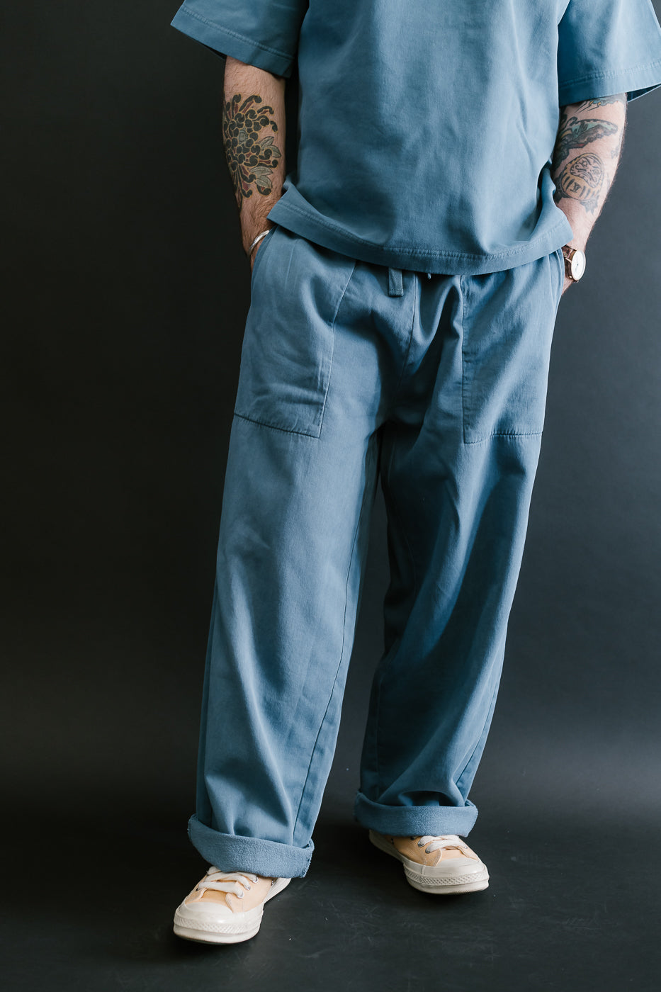 M-J-0003 - Reformer Pants Twill Jersey - Gaz Blue