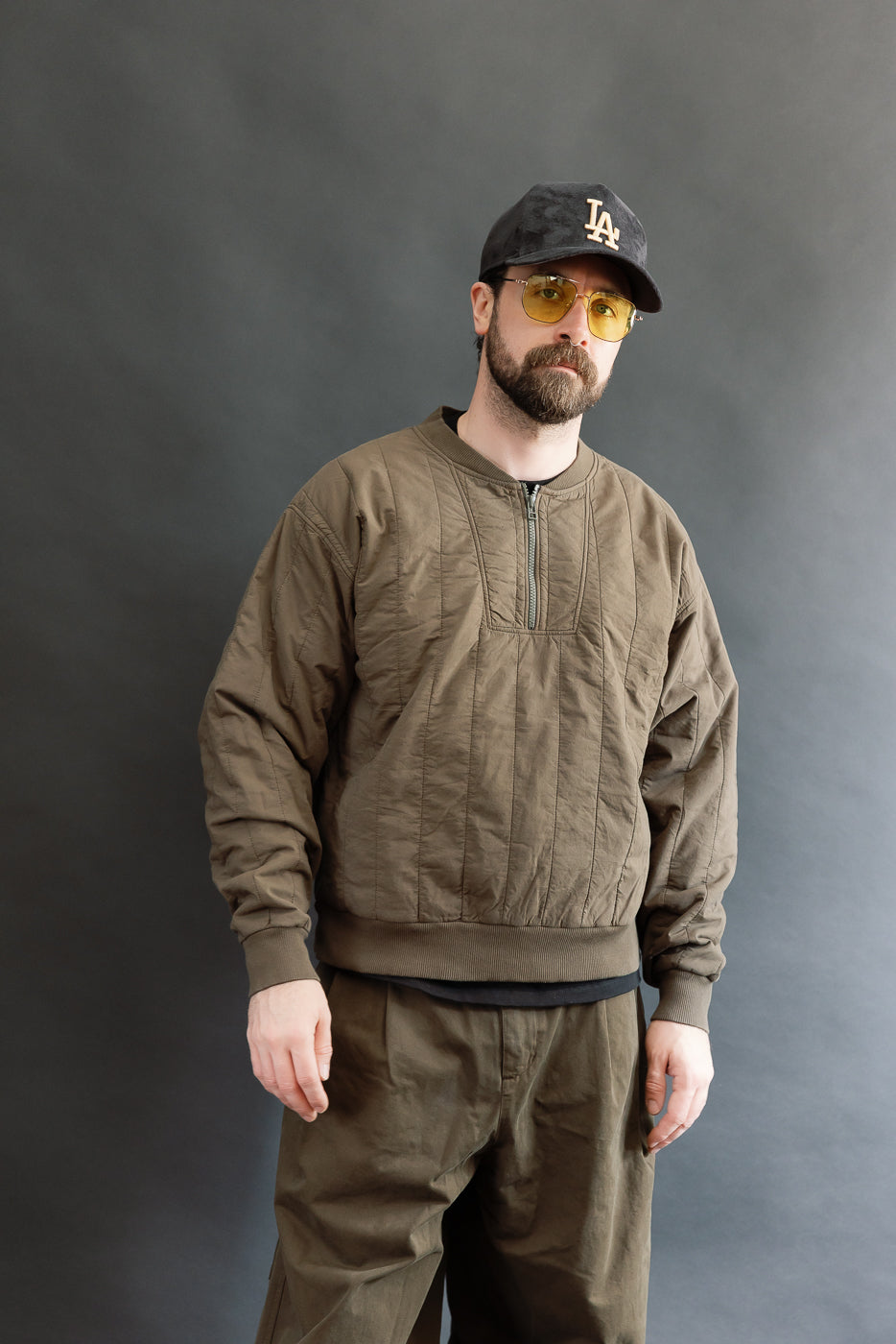 M-J-002 - Oslo Sweater Quilted Cotton - Java Brown