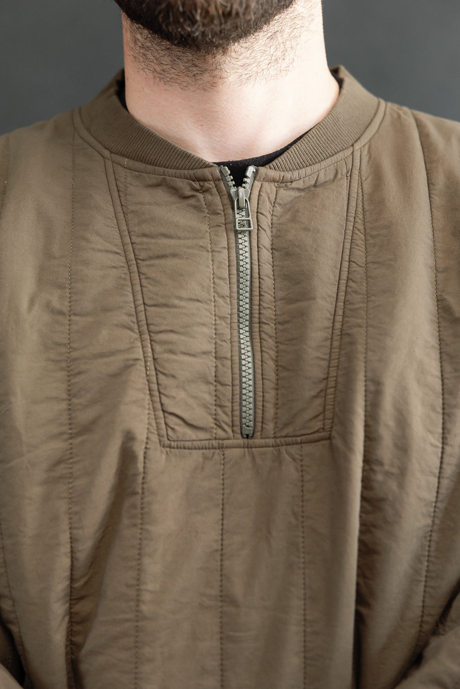 M-J-002 - Oslo Sweater Quilted Cotton - Java Brown