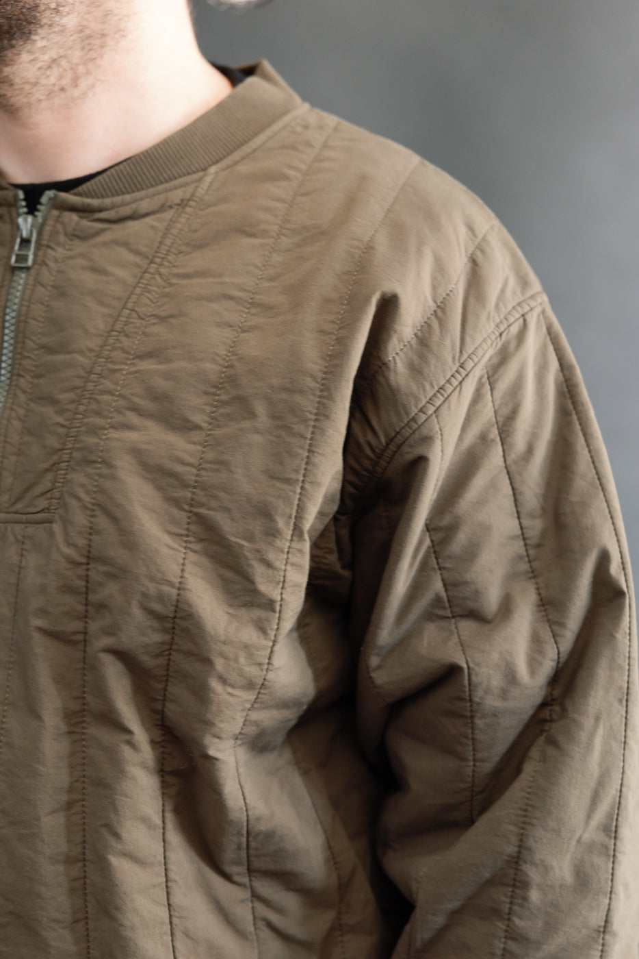 M-J-002 - Oslo Sweater Quilted Cotton - Java Brown